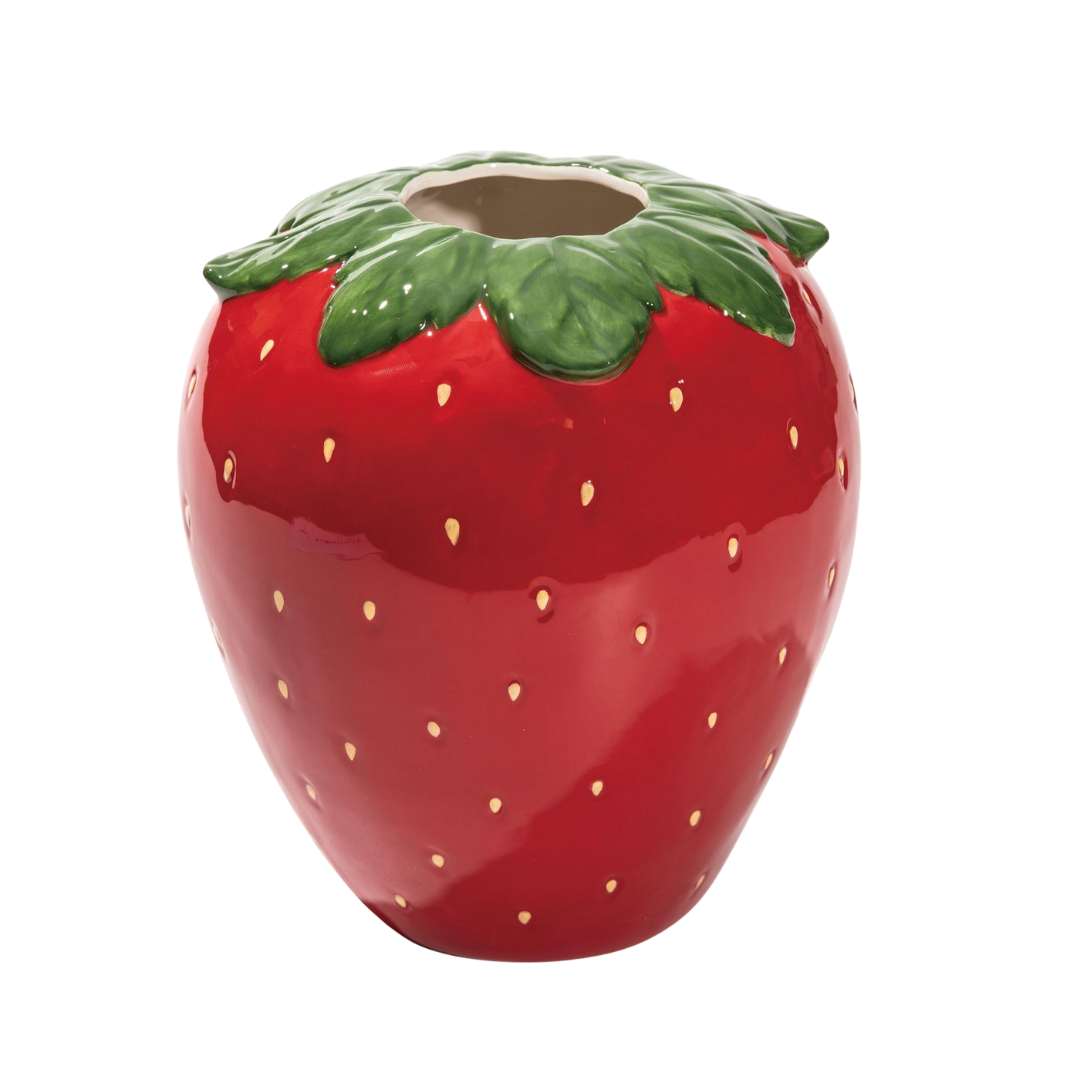 Dol Strawberry Ceramic Vase | Whimsical Floral Home Decor – Amber