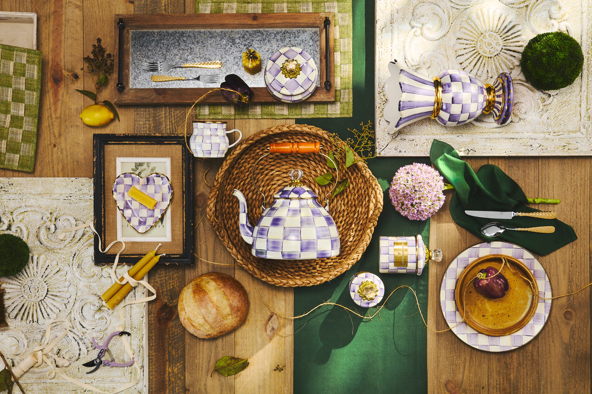 MACKENZIE CHILDS VIOLET CHECK