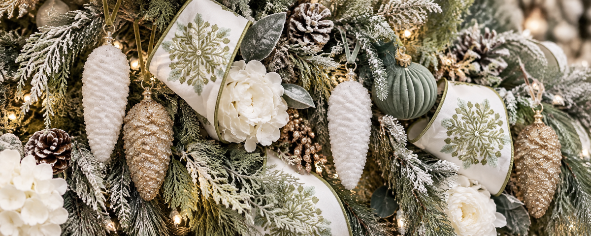 Whispering Winter Pines holiday collection banner