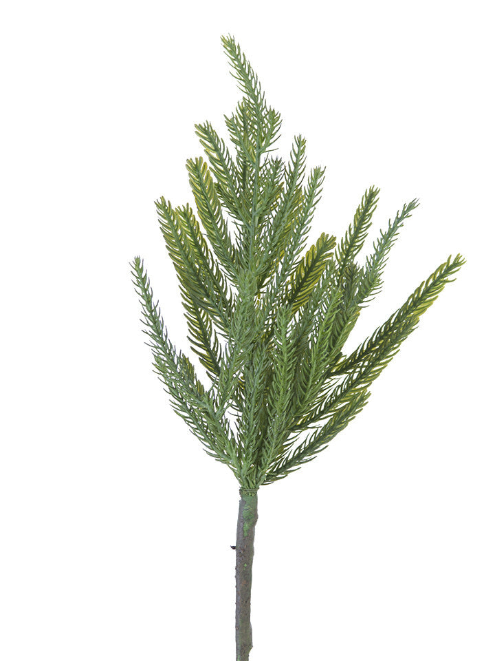 Green fir pine pick garland with natural branch texture