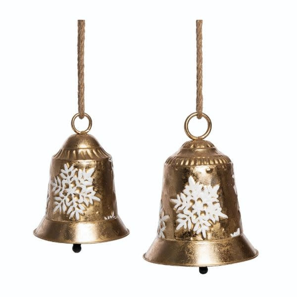 Metal gold snowflake bell decoration with gentle sound