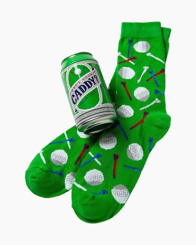 Men's crew socks in a blue cotton blend featuring the Little Blue House print with contrast heel and toe.