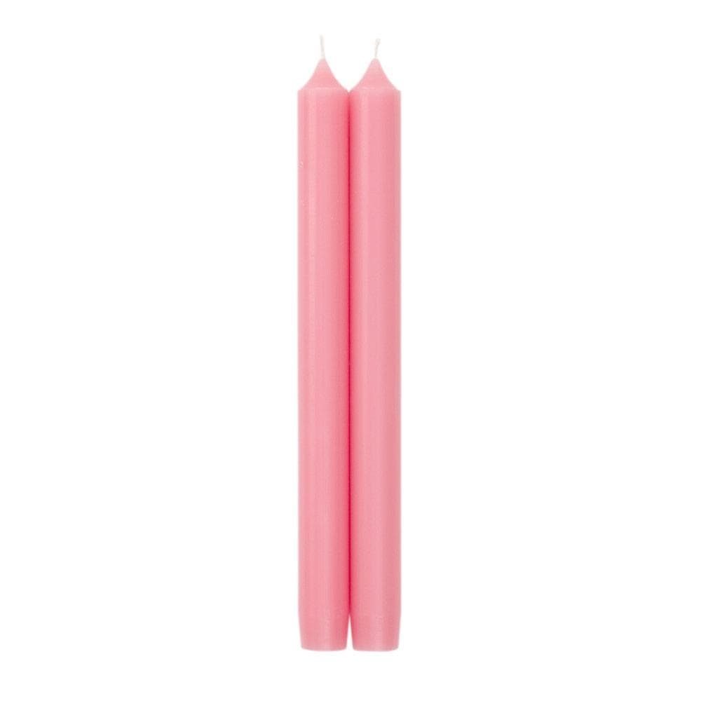 Pair of cherry blossom crown candles with tapered bottoms in a paraffin and palm wax blend.