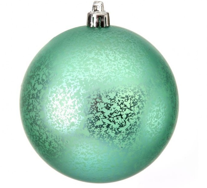 100mm matte mercury finish Christmas ball ornament in a soft green color.