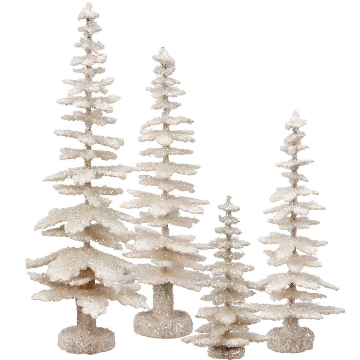Bohemian decorative tree with shimmering glitter on a warm white paper base.