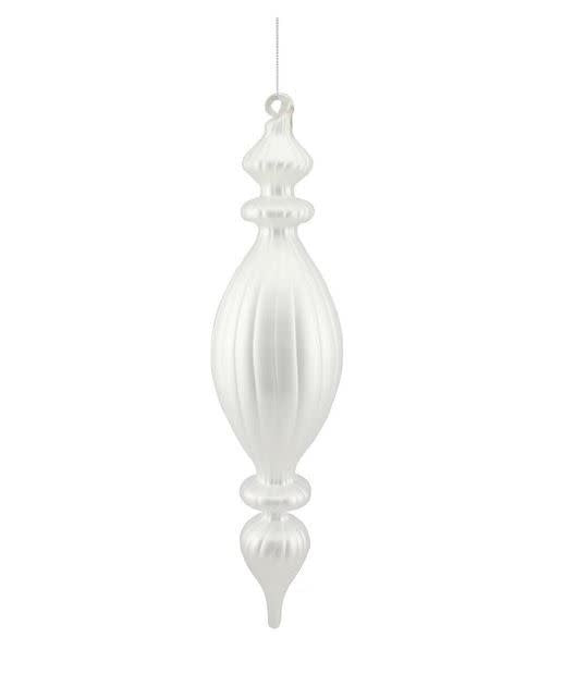 Mercury glass finial with dark rich tones in a classic ornamental silhouette.