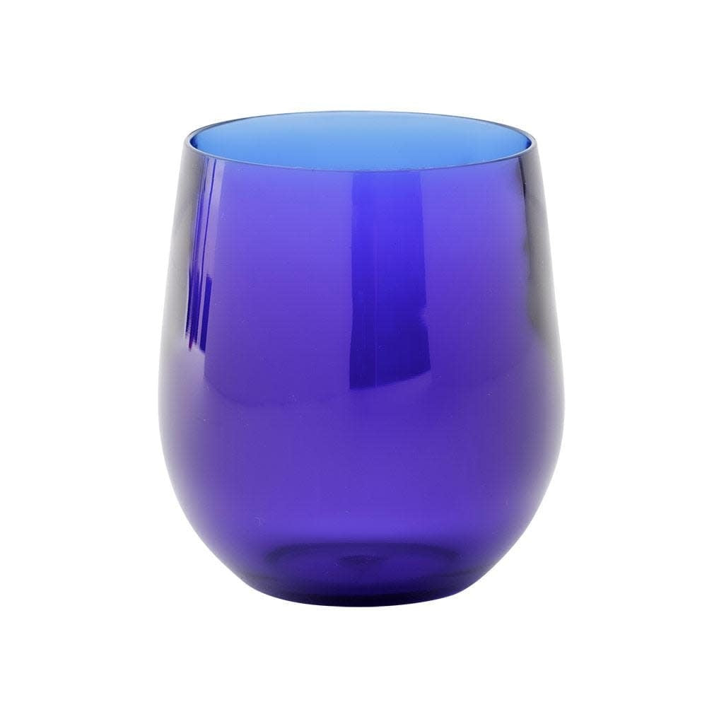 Cobalt blue acrylic tumbler glass with a smooth cylindrical shape.
