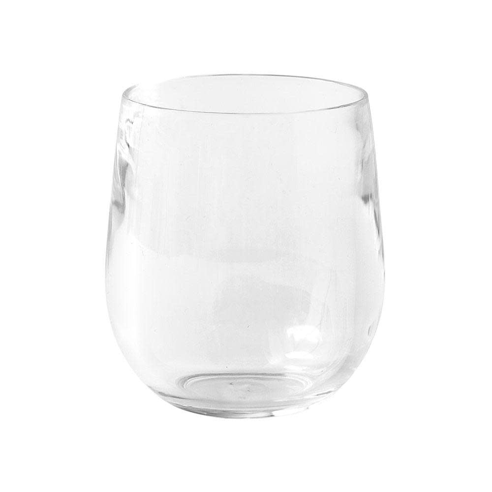 Crystal acrylic tumbler with a clear finish.