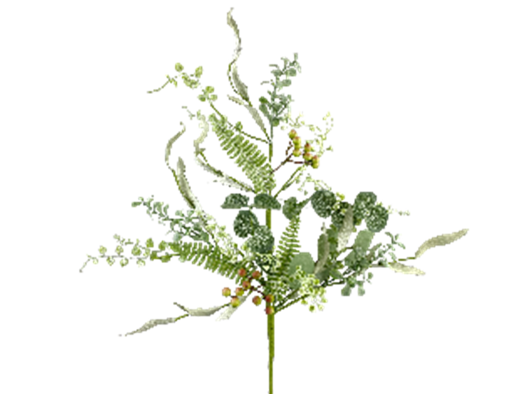 Mix Lvs Berry Spray artificial floral spray with dark green foliage.