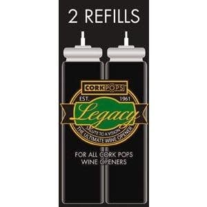 Box of two Legacy Cork Pops replacement cartridges with inert propellant refills.
