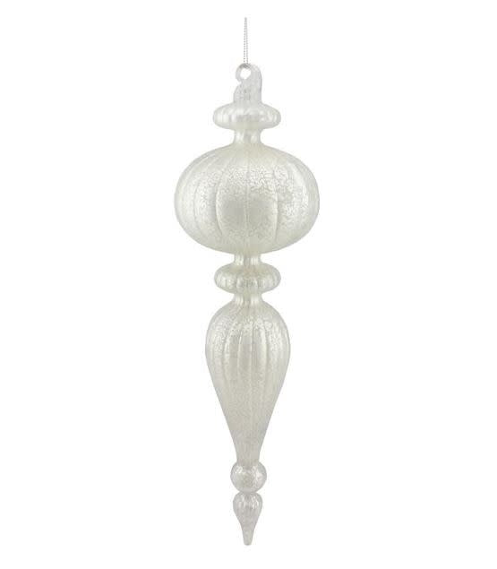 Mercury glass finial with dark rich tones in a classic ornamental silhouette.