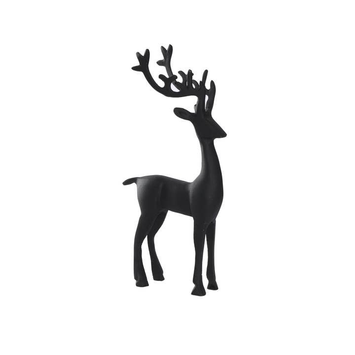 Black metal reindeer figurine with minimalist clean lines