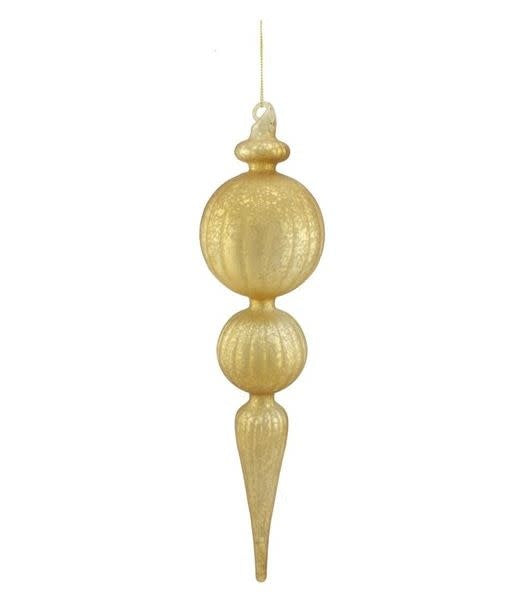 Mercury glass finial with dark rich tones in a classic ornate silhouette.