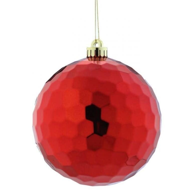 Shiny silver mirror ornament with a round reflective surface.