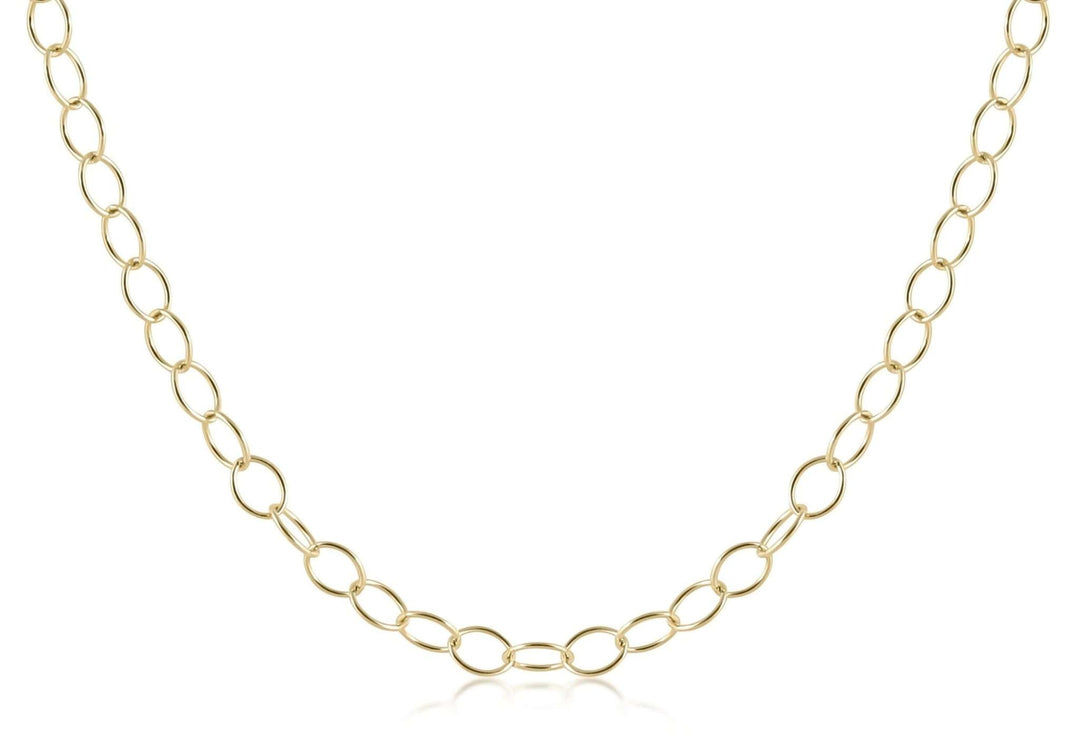 Gold-filled choker necklace with a delicate chain link design.