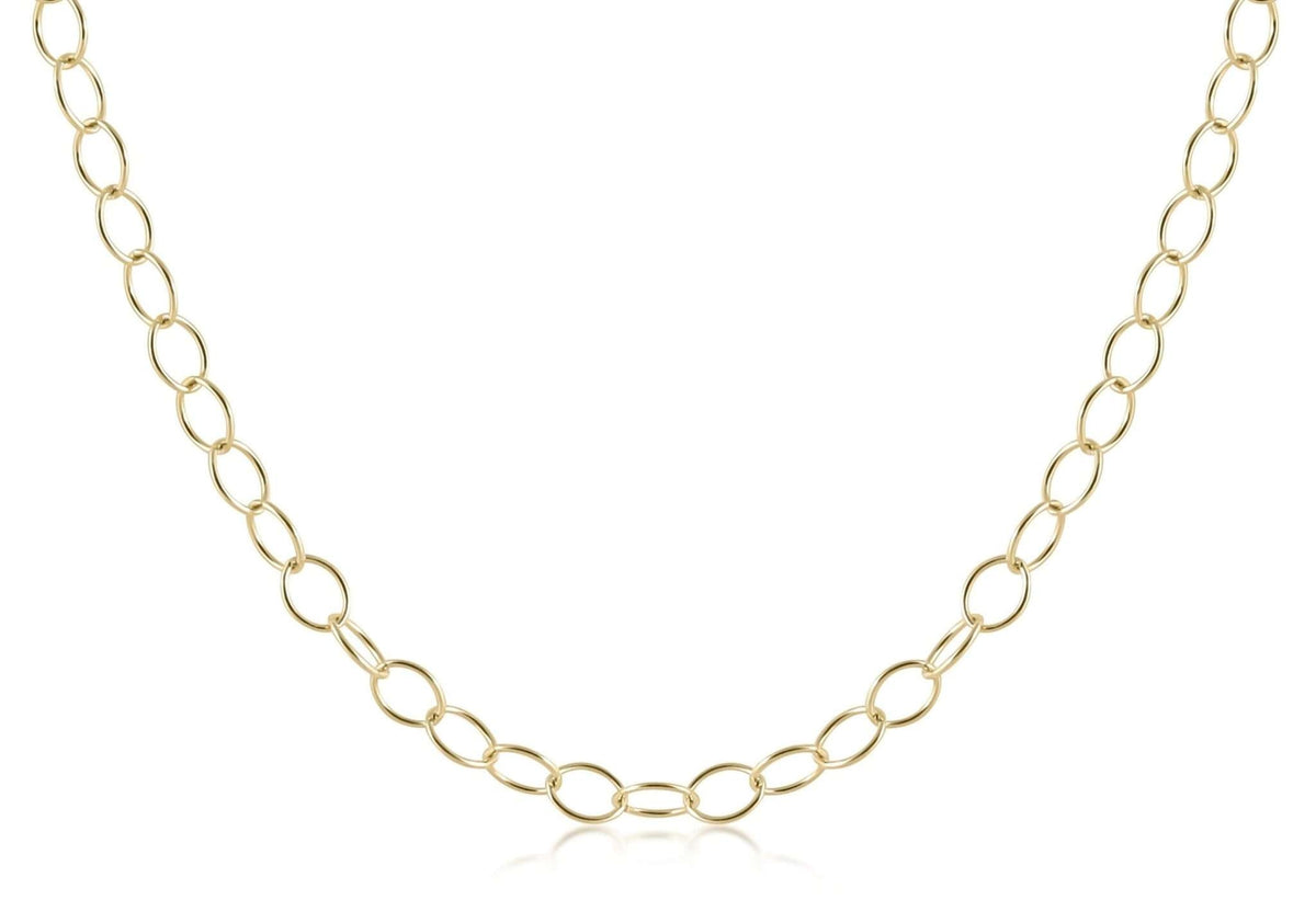 Gold-filled choker necklace with a delicate chain link design.