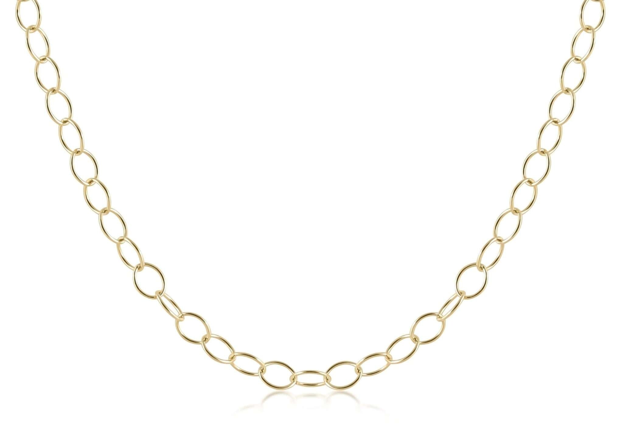 Gold-filled choker necklace with a delicate chain link design.