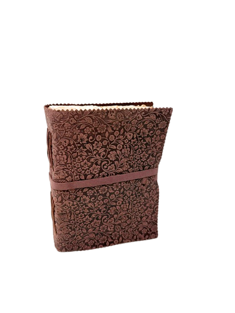 8 inch Leather Floral Embossed Journal