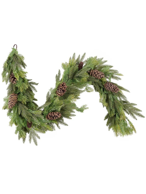 6'L Mixed R/T Mixed Pinecone Garland