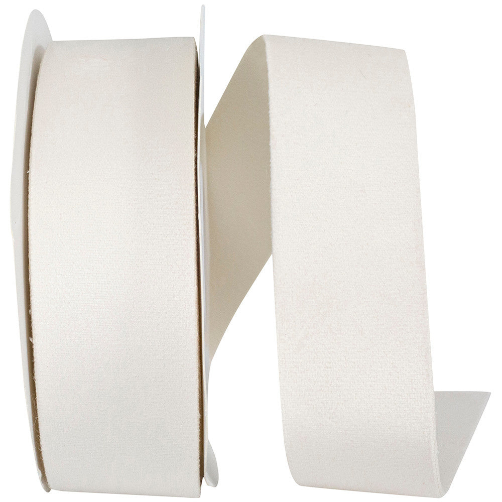 1.5 Inch Luxe Velvet Double Face - White