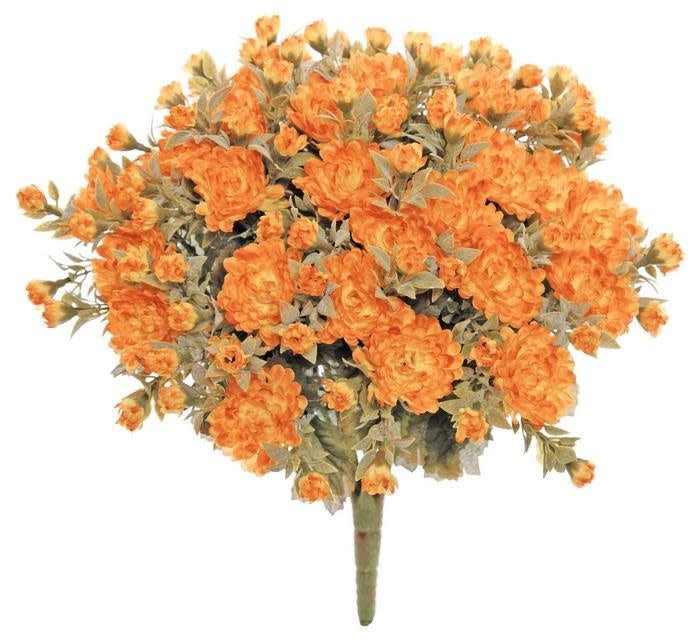 Mini Mum Bush Blooms artificial floral arrangement with vibrant blooms on a compact bush silhouette.