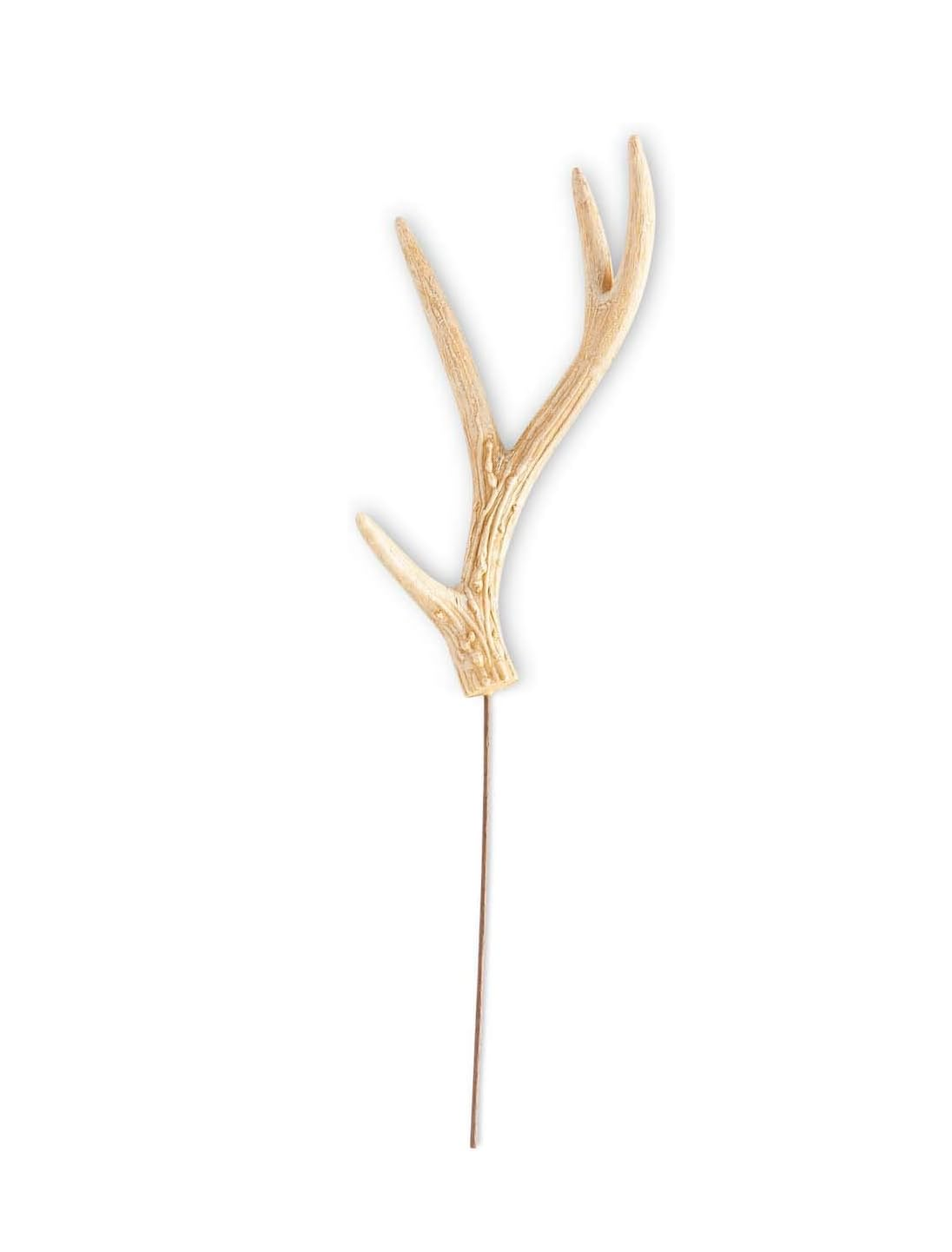 15 inch light brown resin single antler stem pick on a thin wire base.