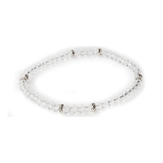 Silver crystal mini bracelet with accent stones on a delicate chain link band