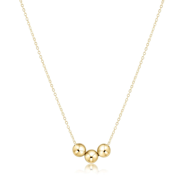 Gold-filled necklace with a 6mm bead chain on a 16-inch link