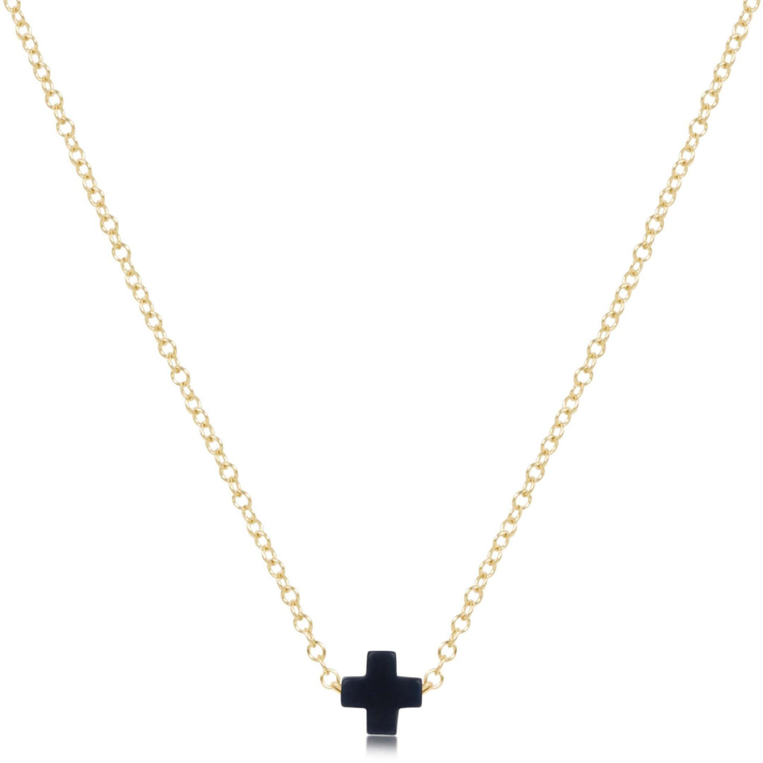 16" Necklace Gold - Signature Cross Small