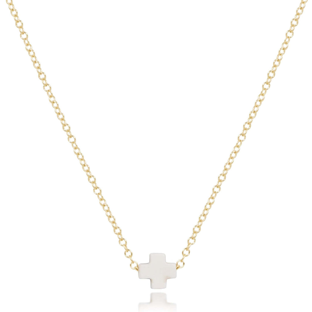 16" Necklace Gold - Signature Cross Small