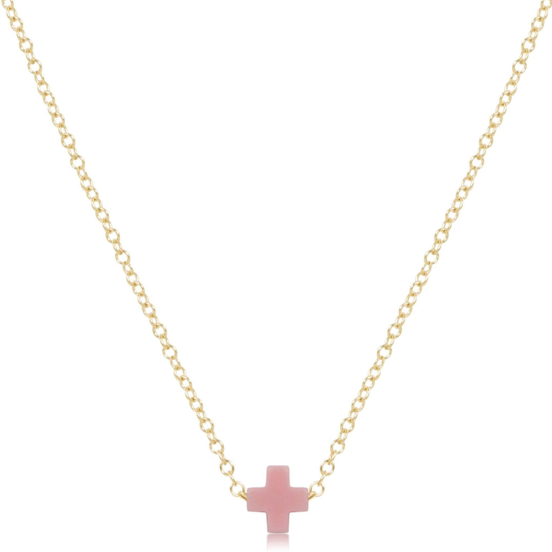 16" Necklace Gold - Signature Cross Small