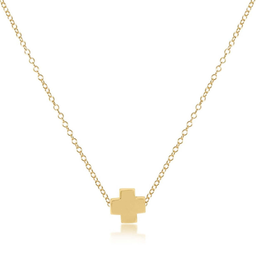 16" Signature Cross Necklace Gold