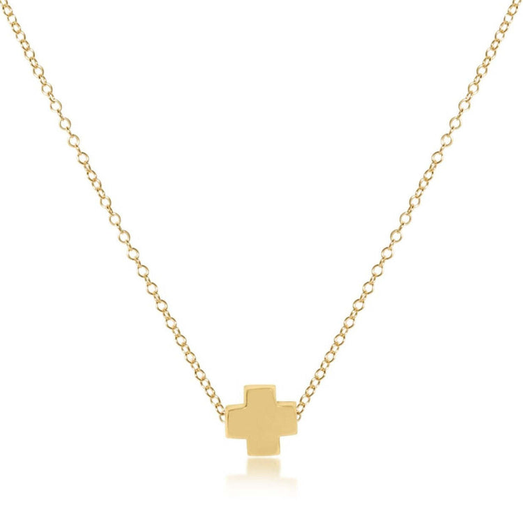 Gold-filled signature cross pendant on a 16-inch chain necklace
