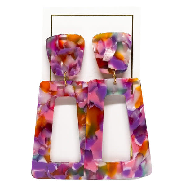 Kennedy earrings featuring a resin drop with stainless steel posts.