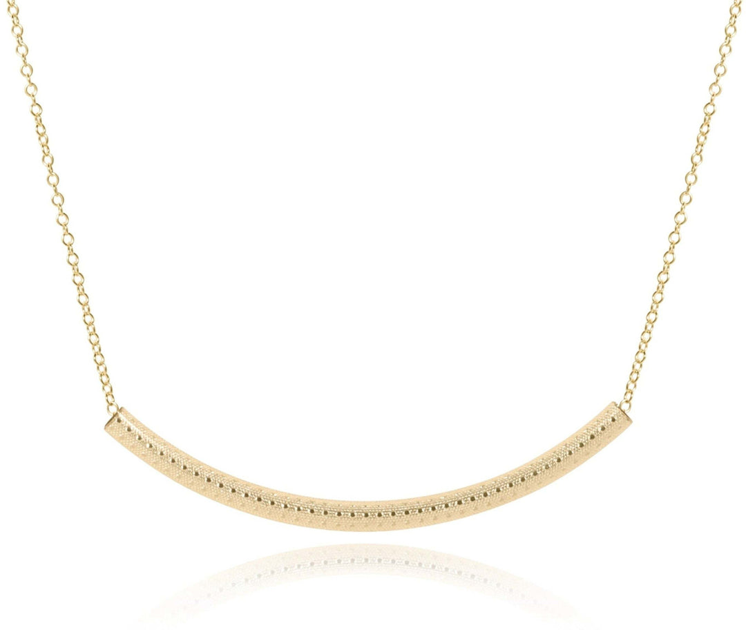 16" Necklace Gold - Bliss Bar Textured Gold