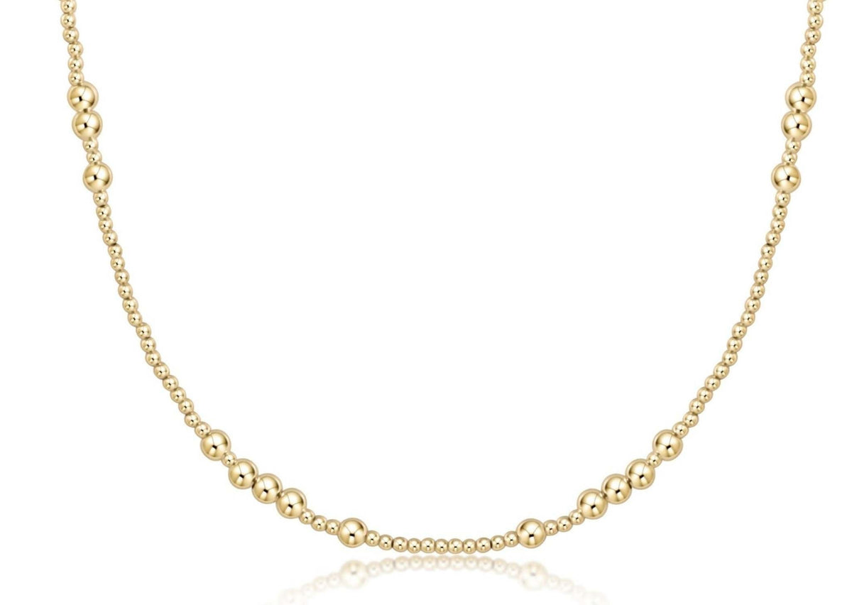 4mm gold-filled choker necklace with layered 2mm beads