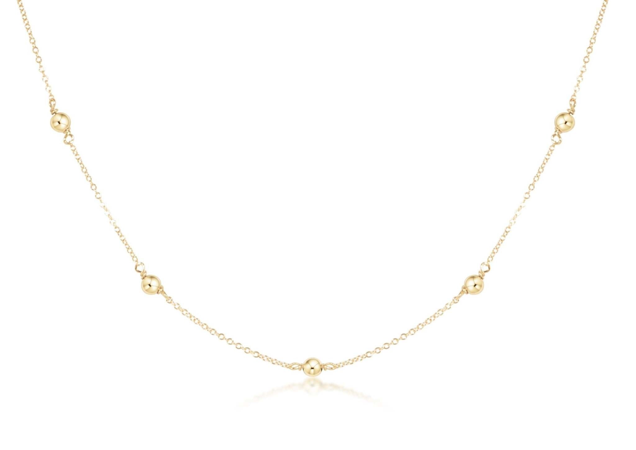 17-inch gold-filled choker necklace featuring a classic chain with 4mm beads.