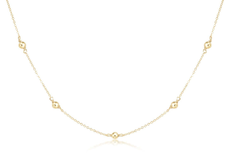 17-inch gold-filled choker necklace featuring a classic chain with 4mm beads.