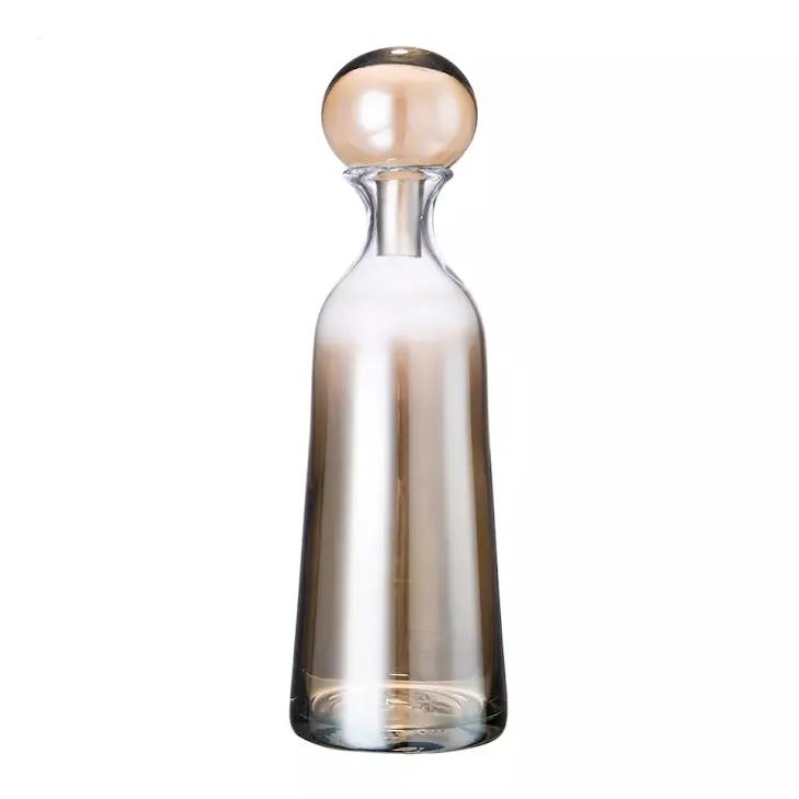 Tall clear glass bottle vase with secure lid