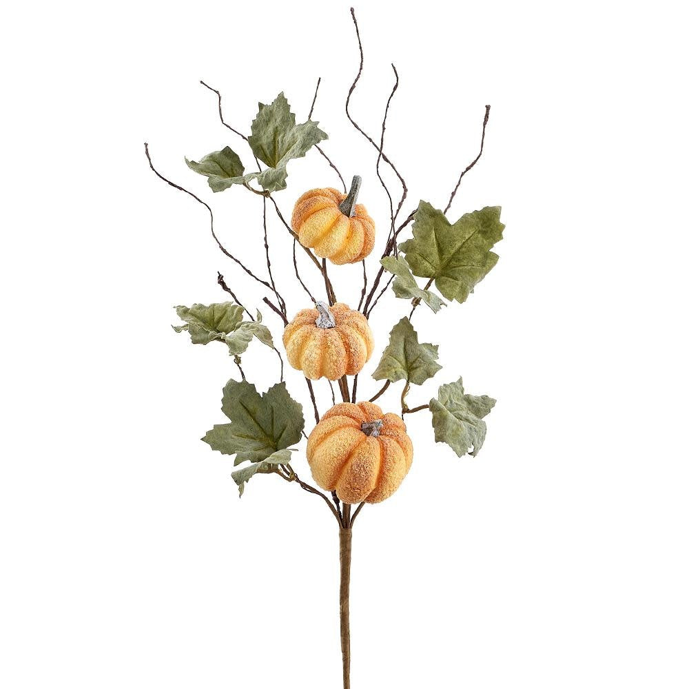Orange pumpkin spray with foam plastic paper iron materials in a festive fall shape