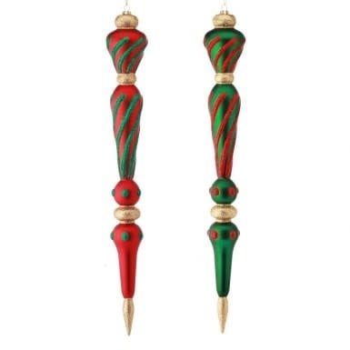 Seventeen-inch vacuum-plated glitter nutcracker finial ornament with a classic soldier silhouette and sparkling finish.