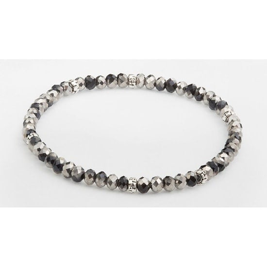 Silver mini crystal bracelet with accent stones on a chain link band