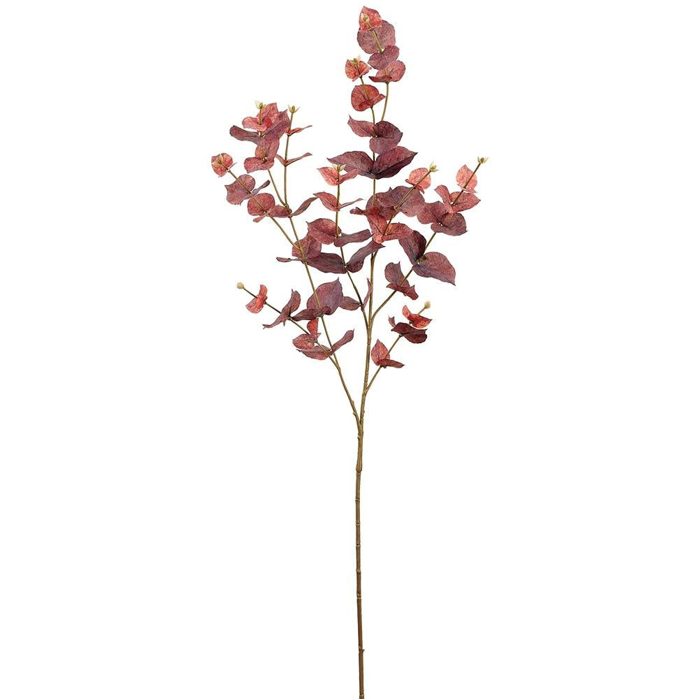38-inch brown eucalyptus leaf spray with natural foliage texture