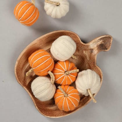 Ivory and Orange Pumpkins Bowl Filler Set of 12
