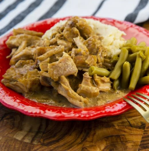 Packaged Southern Style pork chops with cream of chicken seasoning.