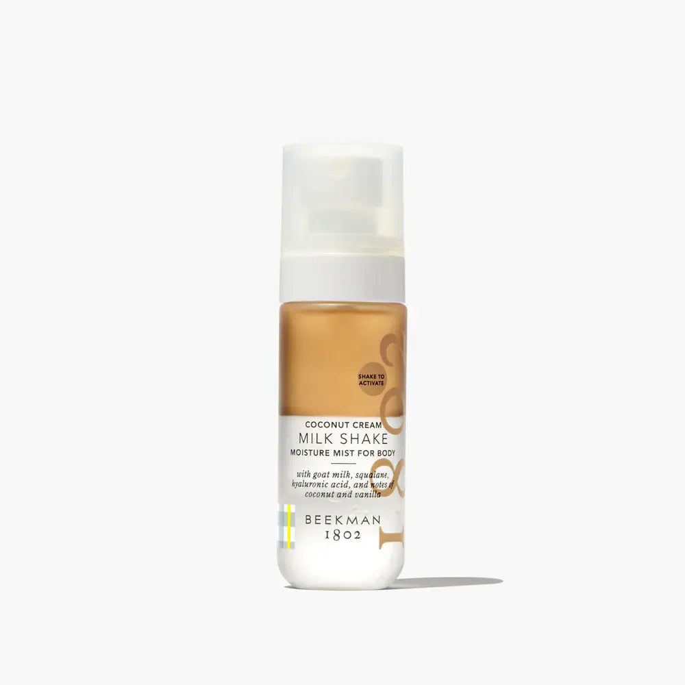 Coconut Cream Body Milk Shake mist bottle with a pump dispenser