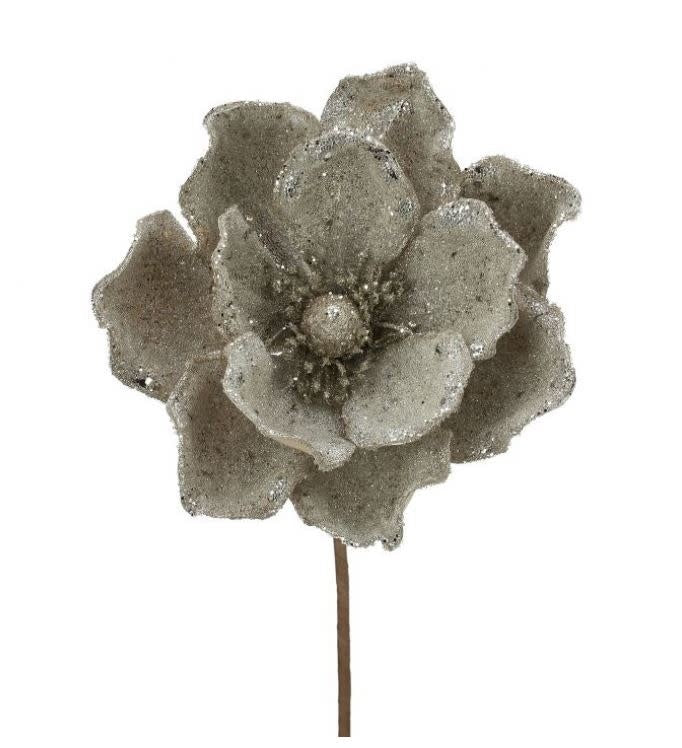Gold micro beaded magnolia stem accent measuring 24 inches long.