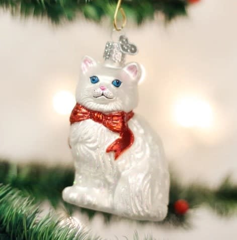 3.25-inch tall Princess Kitty ornament featuring a regal cat silhouette in pink and gold with crown details.