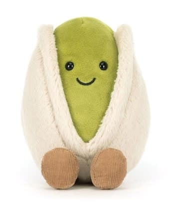 Amuseables Horatio Pistachio plush toy in pistachio green polyester with a hard eye and PE bean filling.