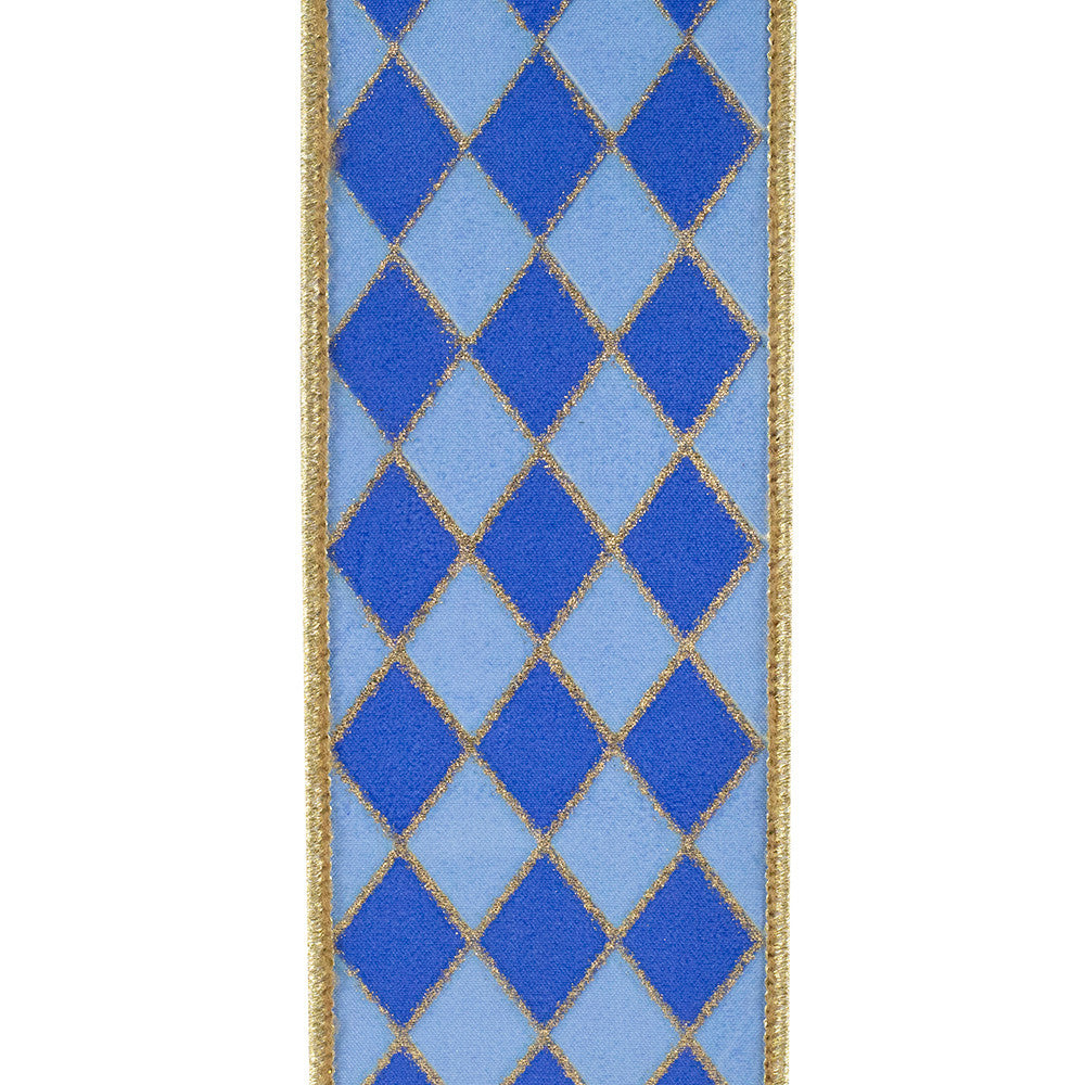 Two-and-a-half-inch wide metallic outline ribbon with a deluxe wired edge in diamond elite pattern.